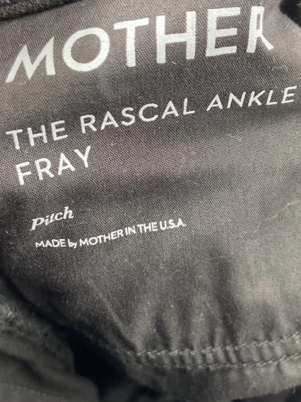 Mother The Rascal Ankle Fray Jeans Pitch Black Stretch Jeans - Picture 6 of 8